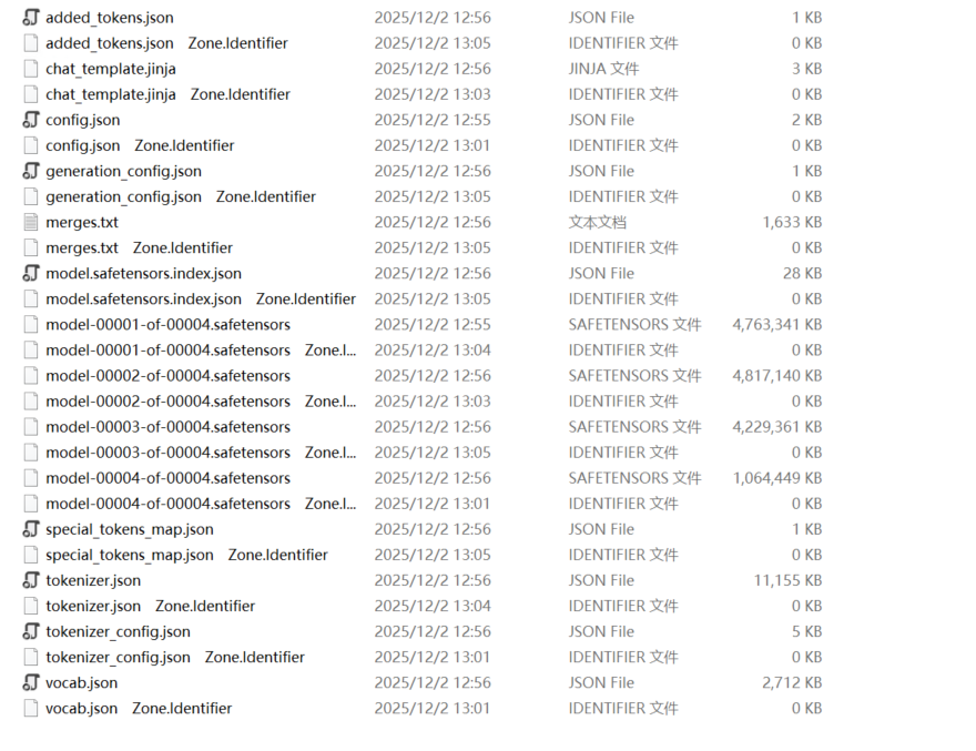 融合权重后的文件夹完整截图