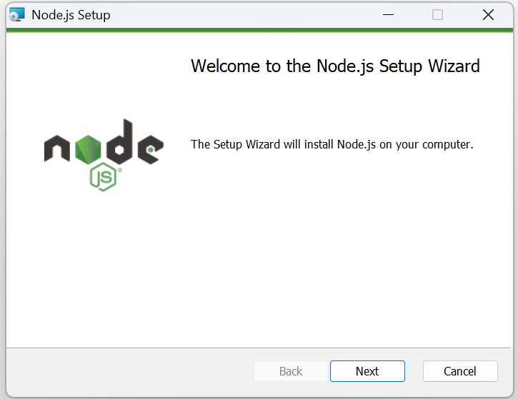 NodeJs的安装程序的欢迎页面